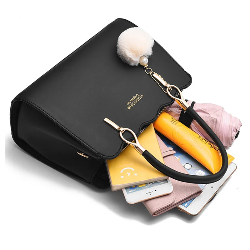 New Fashion Middle Aged Mom Shoulder Crossbody Bag Large Capacity Women's Handbag with Pendant