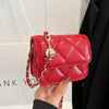 Simple And Versatile Texture Mini Bag With Gold Ball Chain Strap Shoulder Bag Crossbody Bag 	Purse Women's Bag