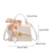 Bow Decor Lightweight Flap Bag, Business Casual Mini Women's Shoulder Bag Skinny Scarf Decor Square Bag For Teen Girls Women
