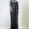 Cryptographic Fashion Tiered Mesh Sheer Flare Pants Rave Festival Outfits for Women Halloween Sexy Pants Streetwear Bottoms