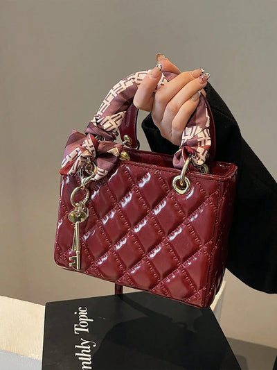 Small And Niche High-End Lurxury Handbag For Women 2024 Fashionable New Diamond Grid Handbag, Single Shoulder Crossbody Bag