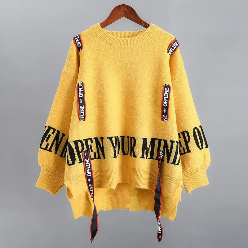 Round Neck Loose Knit Sweater for Women's 2023 Spring and Autumn Korean Version New Fashionable Casual Women's Top