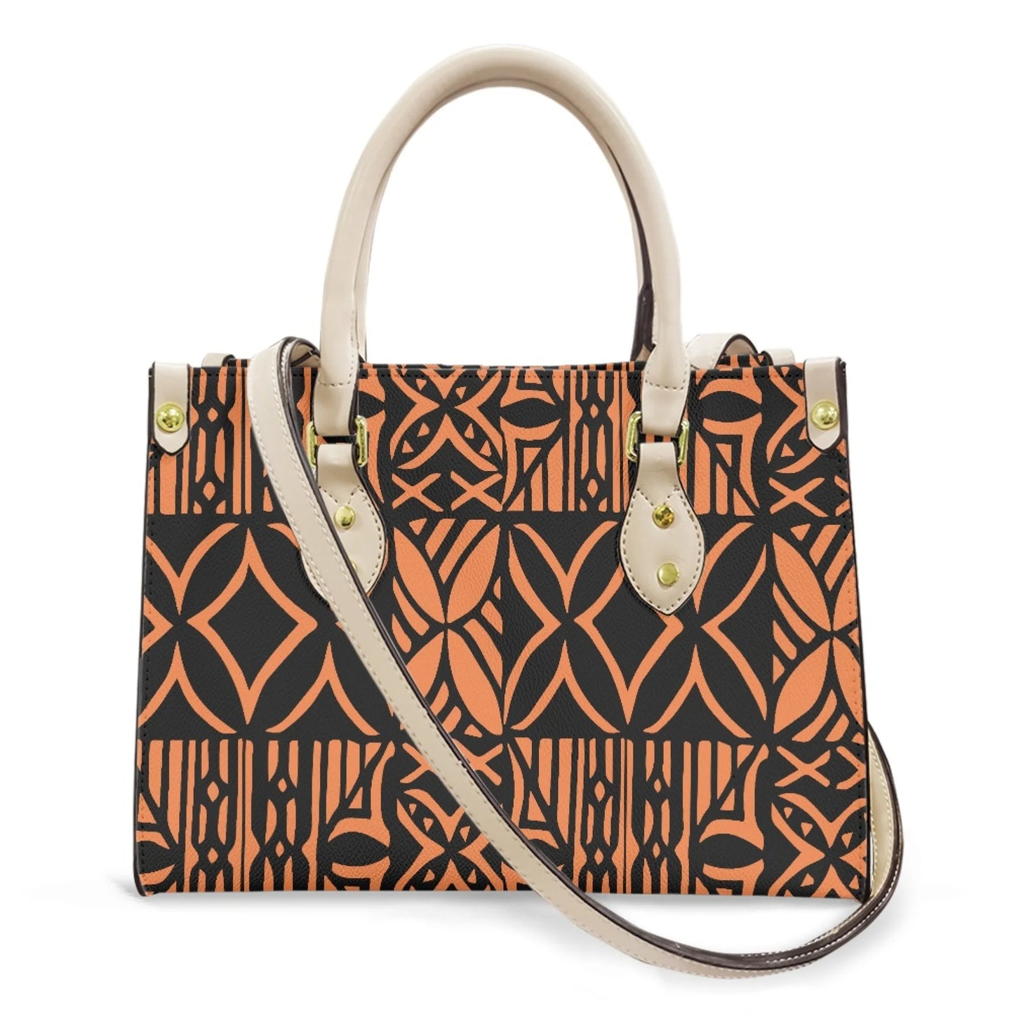 Women Pu Handbag Custom Wholesale Polynesian Tribal Floral Design Women Shoulder Bag Large Capacity Travel Temperament Women Bag