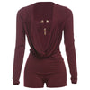 Insglas Spring Trend Swing Collar Sexy Women Romper+Metal buckle Bra Hipster Midnight Party New Workout Fit Coquette Playsuits
