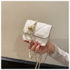 Simple And Versatile Texture Mini Bag With Gold Ball Chain Strap Shoulder Bag Crossbody Bag 	Purse Women's Bag