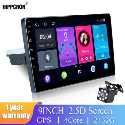 Hippcron Android 11 Car Radio 1 Din Autoradio 2G 32G Universal 7"/9" WIFI GPS Bluetooth Audio Multimedia Video Player