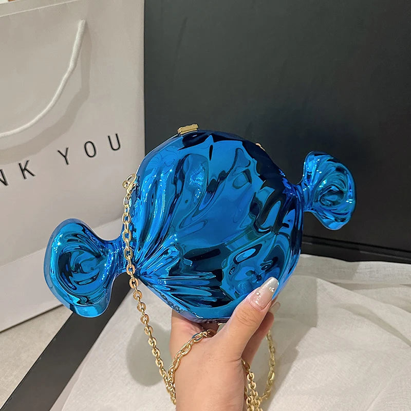 Acrylic Evening Clutch Bag For Women Luxury Shoulder Bag Handbag And Crossbody Bags Party Prom Wedding Shiny Candy Design Purse