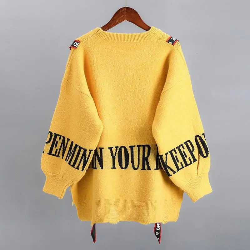 Round Neck Loose Knit Sweater for Women's 2023 Spring and Autumn Korean Version New Fashionable Casual Women's Top