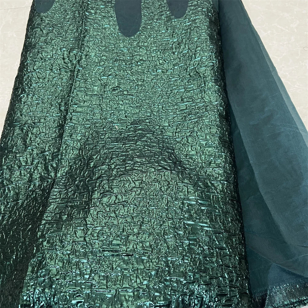 2025 African Nigerian Tulle Lace Fabric Organza Embroidery High Quality Brocade Jacquard 5Yard for Party Gown Dress YXZ157