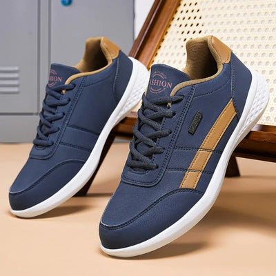 NKLSA New Men's Shoes Spring Autumn Waterproof Walking Sneakers Casual Men Leather Sneakers Non-Slip Shoes Mens Tennis Shoes