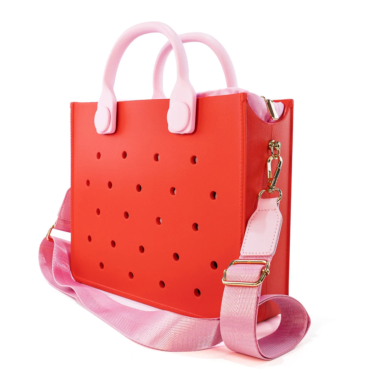 EVA Large Leather Shoulder Bag Handbag Tote Bag Storage for Women Casual Waterproof Beach Bag Hole Fit Charm Fashion Storage Bag