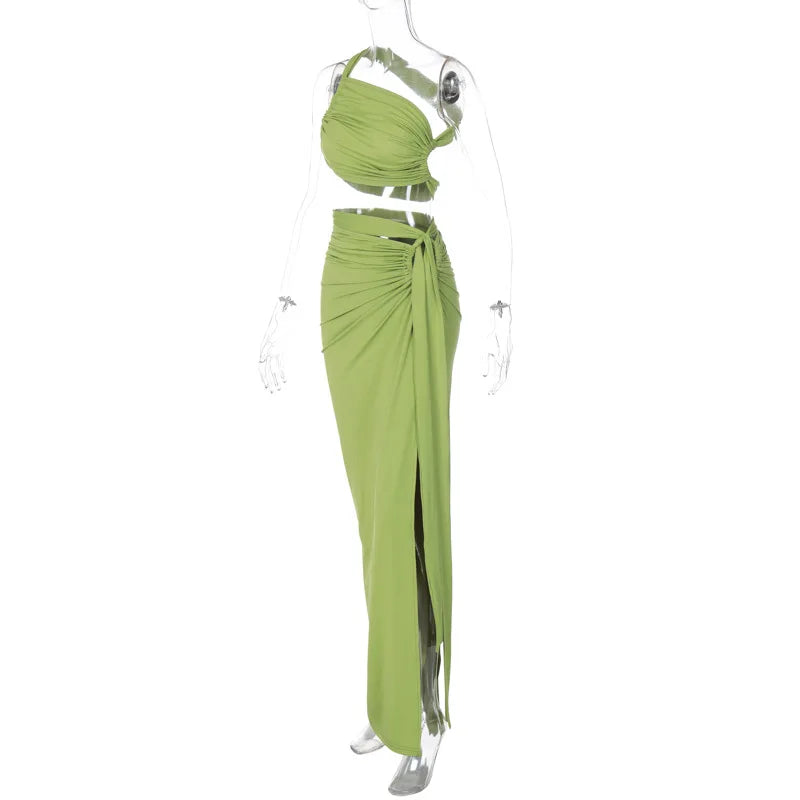 Dulzura Women 2024 Summer Tank Tops Long Skirts Party Club Vacation Two Piece Matching Sets Outfits Wholesale Items For Business