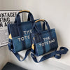 New Fashion Women's Tote Bag Trend Brand Denim Embroidery Crossbody Bag Classic Elegant Shoulder Bag Designer Luxury Handbag