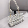Handle Rhinestones Evening bag silver Crystal handmade Bags for Women Purses and Handbags Luxury Designer banquet bag