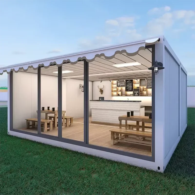 40ft Two Layers Triangle Roof Outdoor Terrace Modern Module Premade Hotel Style Apartment House 20ft Tiny House For Sale