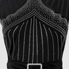 2025 Summer Women's Sexy Round Neck Rhinestone Sheer Mesh Sleeveless Jumpsuit with Belt New Fashion Rompers Womens Jumpsuit