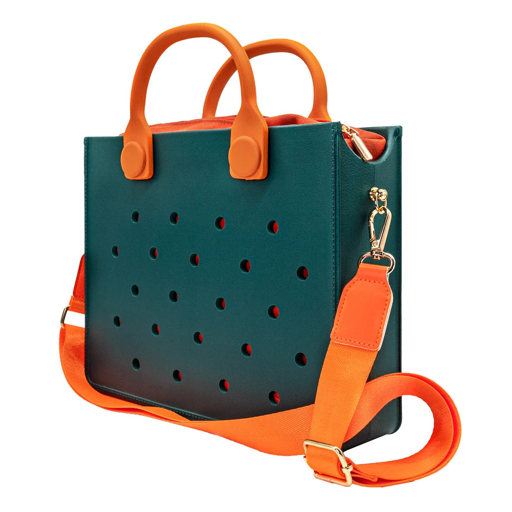 EVA Large Leather Shoulder Bag Handbag Tote Bag Storage for Women Casual Waterproof Beach Bag Hole Fit Charm Fashion Storage Bag