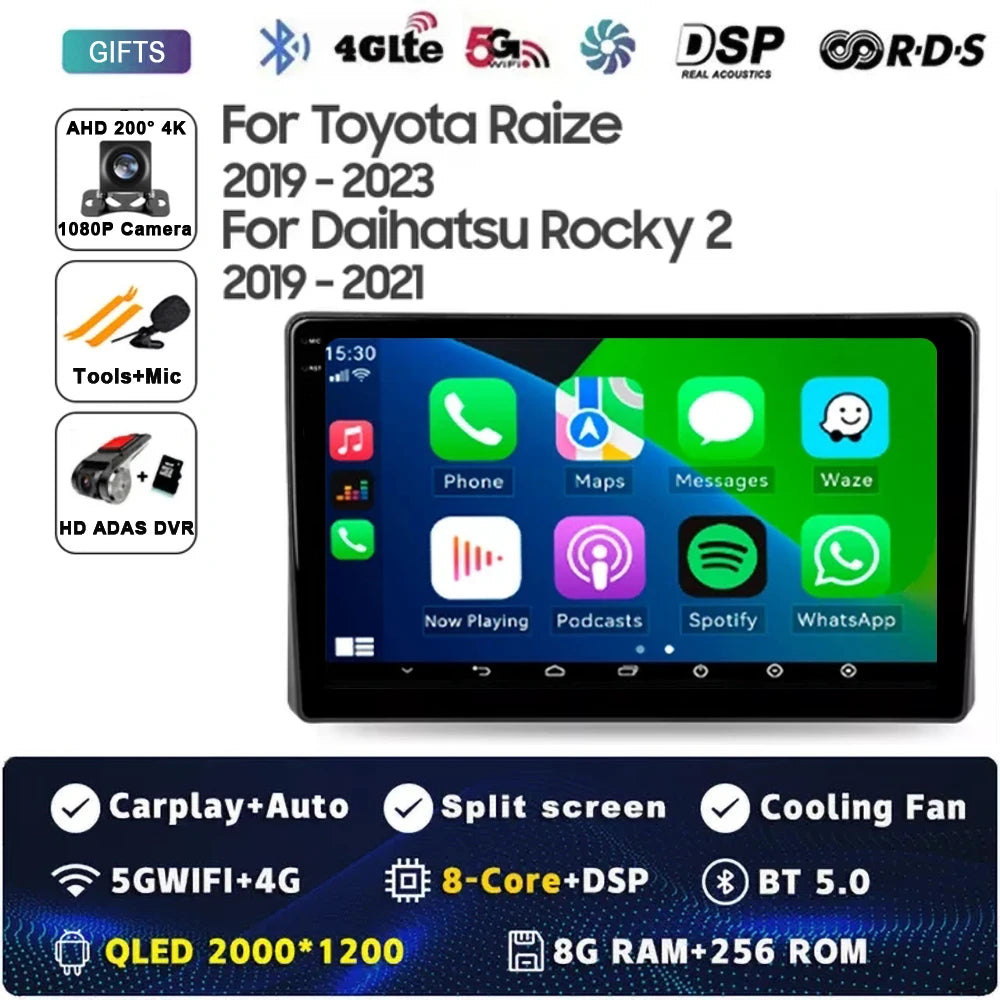 Android 14 Carplay Auto For Toyota Raize 1 2019 - 2023 For Daihatsu Rocky 2 2019 - 2021 Car Radio Multimedia Video Player GPS 4G