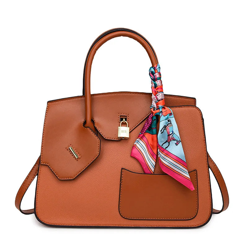 New Birkin Bag Handbag Lychee Grain Large Capacity Advanced Sense Kelly Bag Single Shoulder Crossbody Bag for Women