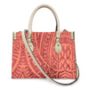 Women Pu Handbag Custom Wholesale Polynesian Tribal Floral Design Women Shoulder Bag Large Capacity Travel Temperament Women Bag