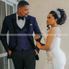 Nigeria Mermaid Wedding Dresses for Bride Sheer Neck Long Sleeve Side Split Ruffles Africa Wedding Reception Gowns Customized