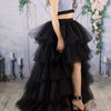 Women Tiered Short Skirts Fluffy Tulle Multi-layer High-Low Petticoat A Line Elastic Waist Underskirt Carnival Party Tutu Skirts