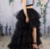 Women Tiered Short Skirts Fluffy Tulle Multi-layer High-Low Petticoat A Line Elastic Waist Underskirt Carnival Party Tutu Skirts