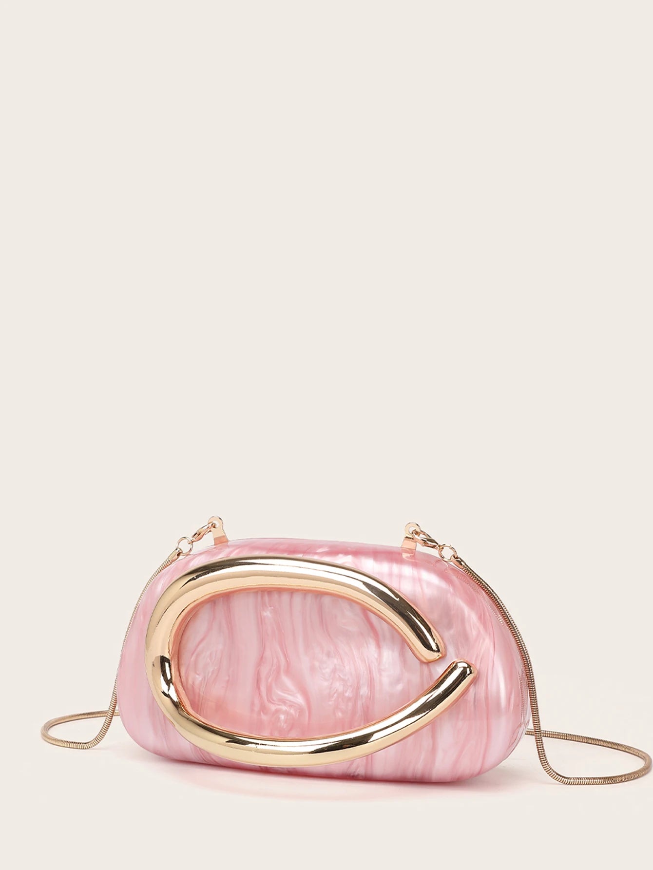 Women Acrylic Clutch Box Handbag Metal Handle Evening Bag Trendy Ladies Shoulder Crossbody Purse for Wedding Prom Cocktail Party