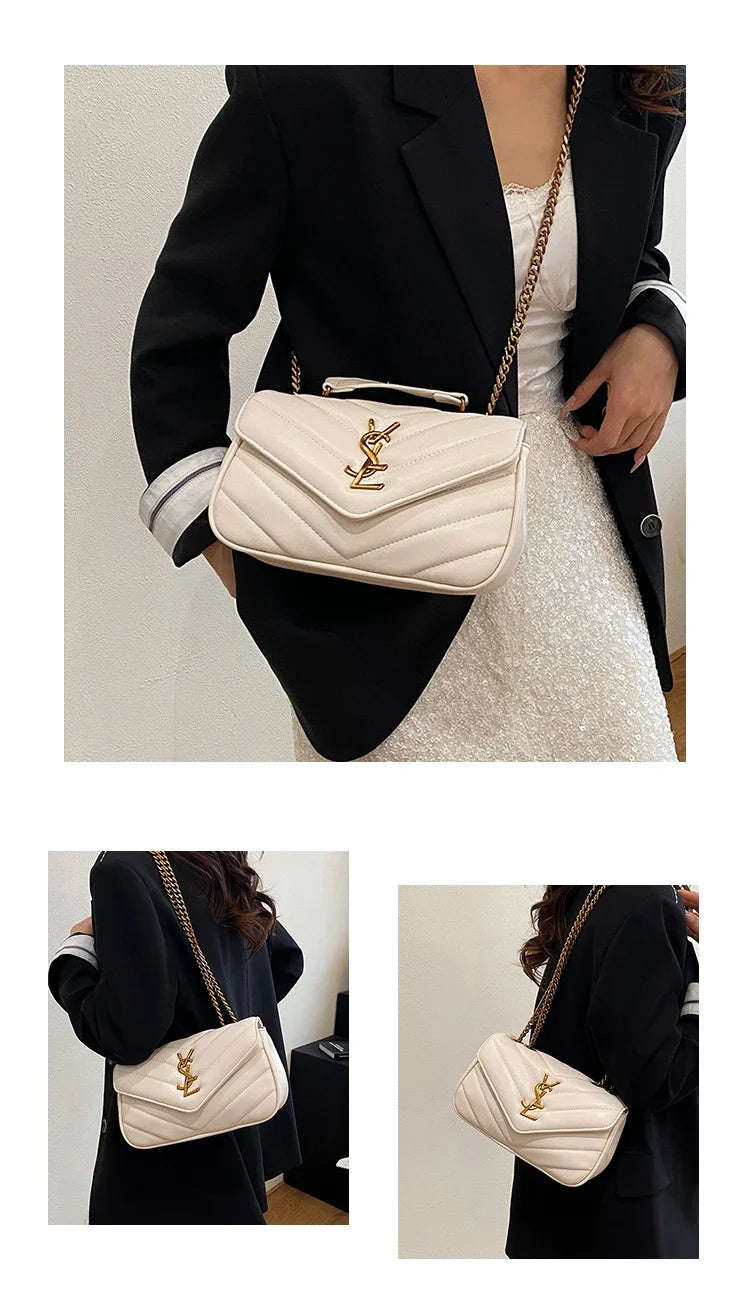 Luxury Ladies Handbag Genuine Leather Shoulder Bag Women's Crossbody Tote Elegant Designer