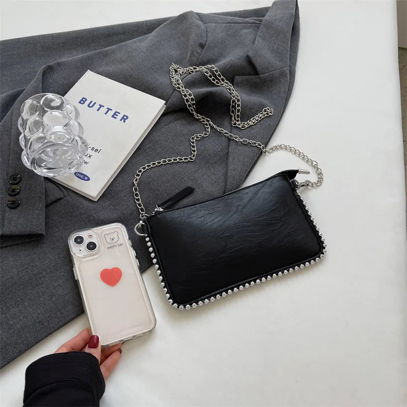 Solid color Design Crossbody Bags For Women Fashion Chain Mobile Phone Purses Fashion Shoulder Messenger Bag Sac A Main Female