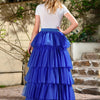 Women Tiered Short Skirts Fluffy Tulle Multi-layer High-Low Petticoat A Line Elastic Waist Underskirt Carnival Party Tutu Skirts