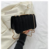 Neon Red Flap Chain Square Bag Velor Leather Fashionable Dating Gift Shoulder & Crossbody Bag With Chain Strap For Women