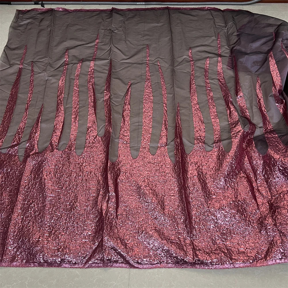 2025 African Nigerian Tulle Lace Fabric Organza Embroidery High Quality Brocade Jacquard 5Yard for Party Gown Dress YXZ157