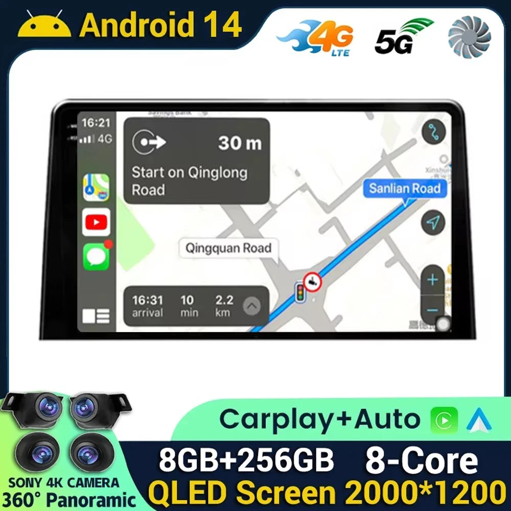 Android 14 Carplay Car Radio Stereo Multimedia Video Player For Citroen Berlingo 2019 Peugeot Partner Rifter 2020 For Opel Combo