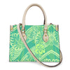 Women Pu Handbag Custom Wholesale Polynesian Tribal Floral Design Women Shoulder Bag Large Capacity Travel Temperament Women Bag