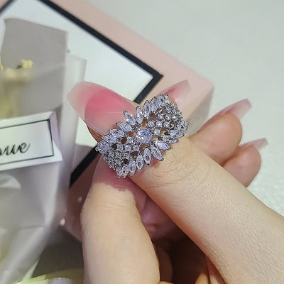 2023 New Luxury Flower Engagement Rings for Women Friends Anniversary Gift Jewelry Wholesale Free Shipping Items R7889 - MAGUSTA BEAUTY