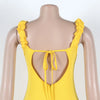 CM.YAYA Women Spaghetti Strap Sleeveless V-neck Mini Dress 2025 Summer Ruched Stacked Party Evening Night Club Chic Dresses