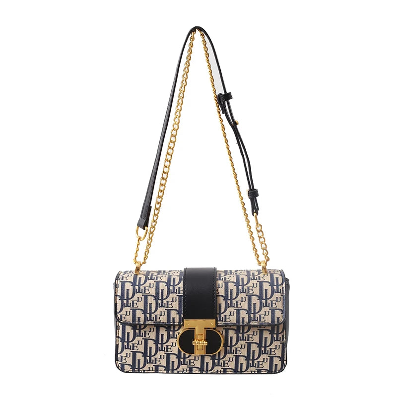 Letter Print Lock Luxury handbags Women Shoulder Bags Designer Crossbody Purses Handbag Chain Strap Clutch Bag 2025 New Small