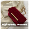Neon Red Flap Chain Square Bag Velor Leather Fashionable Dating Gift Shoulder & Crossbody Bag With Chain Strap For Women