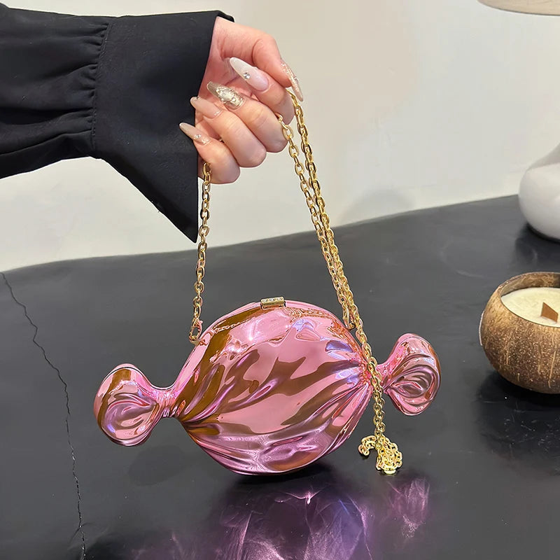 Acrylic Evening Clutch Bag For Women Luxury Shoulder Bag Handbag And Crossbody Bags Party Prom Wedding Shiny Candy Design Purse