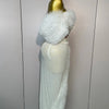 2025 Women White Sequins Top Short Skirt Two Pieces Set Sexy Celebrate Evening Prom Birthday Dress Nightclub Stage Outfit