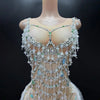 New sexy side slit dance performance costume, birthday party, socialite live house outfit
