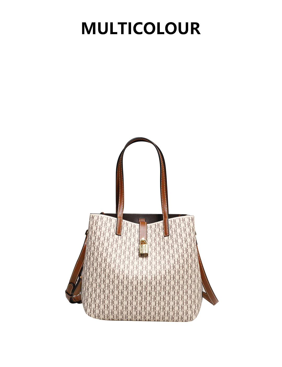 CH Premium Versatile Leather Crossbody Bag Ladies Large Capacity Daily Commuter Tote Bag Letter Print Design Ladies Fashion