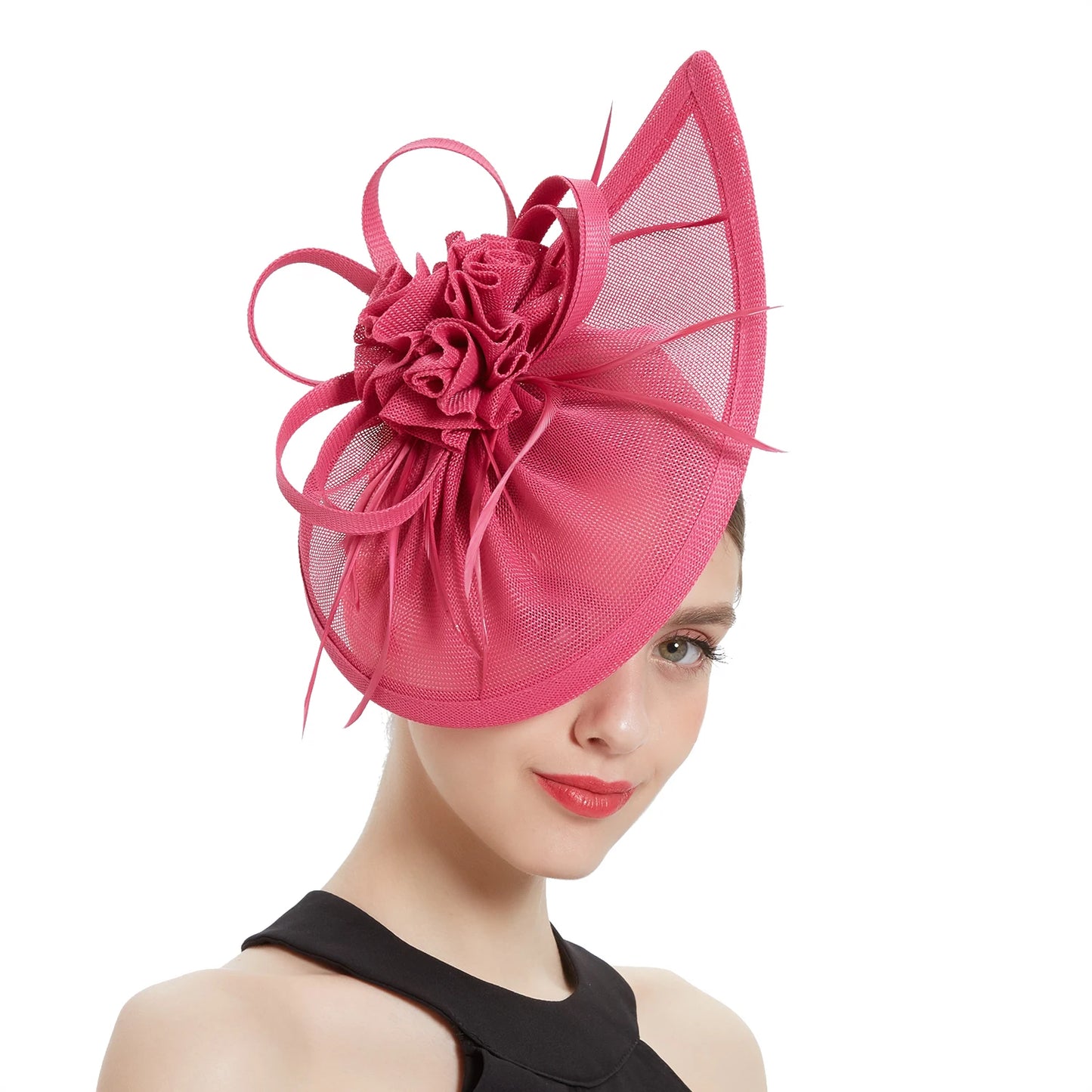 2023 New Tea Party Teardrop Sinamay Fascinator Kentucky Derby Hat Fascinator Pillbox Hat Headband for Cocktail