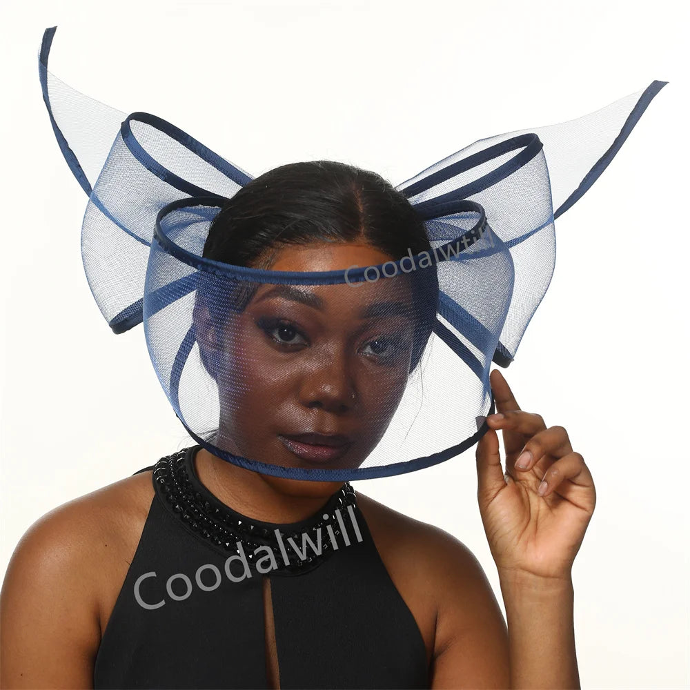 White Net Wedding Fascinator Elegant Hat Women Kentucky Derby Race Headpiece Fashion Party Mesh Chapeau Cap For Ladies Event