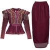 2025 African Clothes For Women Plus Size Two Piece Set Outfits Long Sleeve Tops And Skirt Suit Wedding Party Evening Dress Gowns