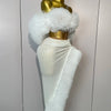 2025 Women White Sequins Top Short Skirt Two Pieces Set Sexy Celebrate Evening Prom Birthday Dress Nightclub Stage Outfit