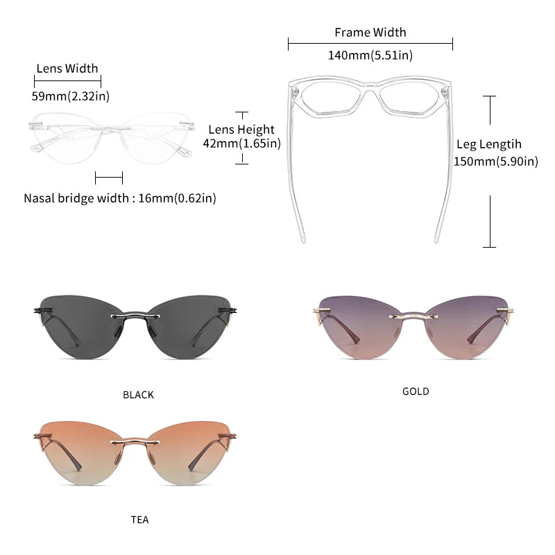 GCV Brand new Women 2 In 1 Polarized Sunglasses Anti blue light glasses butterfly frame multifunctional Medical applicability