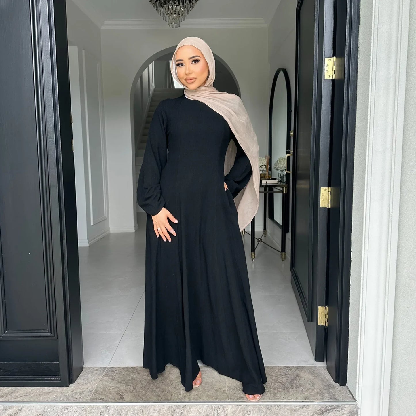 Clothes for Muslim Women Solid Robe Malay Turkey Dubai Zipper Cardigan Robe Fashion Simplicity Summer Dress Abayas for Women
