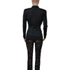 Casaul Two Piece Set Office Lady Bubble Bead Sheer Mesh Jacket Coat + Long Pants Tracksuit Clothes For Women Outfit